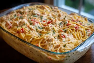 Creamy-Rotel-Chicken-Spaghetti-Casserole