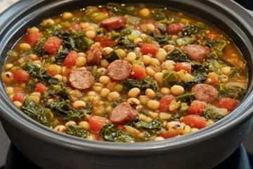 Black-Eyed Peas, Sausage, and Collard Greens